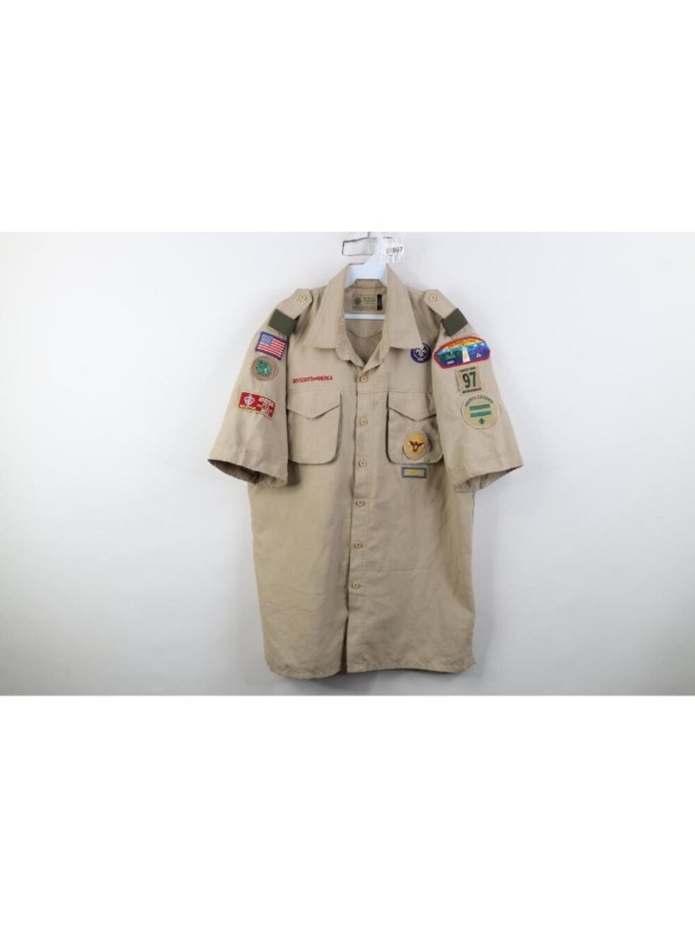 Boy Scouts of America BSA Mens Medium Distressed Patrol Leader Uniform Shirt